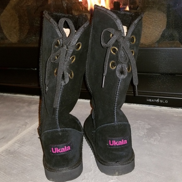 Tall Ukala Black Boots - Worn Once - Picture 2 of 4